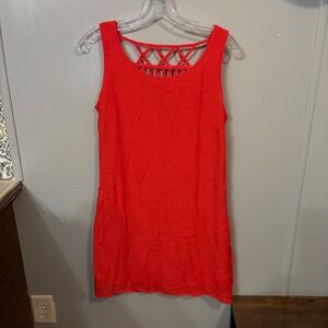 NWT Heartsoul Coral Lattice Cage Back Sleeveless Mini Dress (Women's‎ XS)